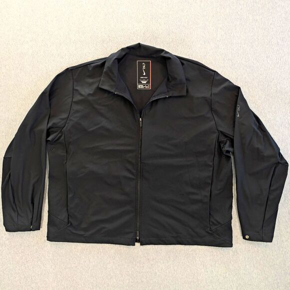 Nike Other - Nike Men's L Black Full Zip Jacket Stand Collar Logo Regular Dri-Fit Golf Casual